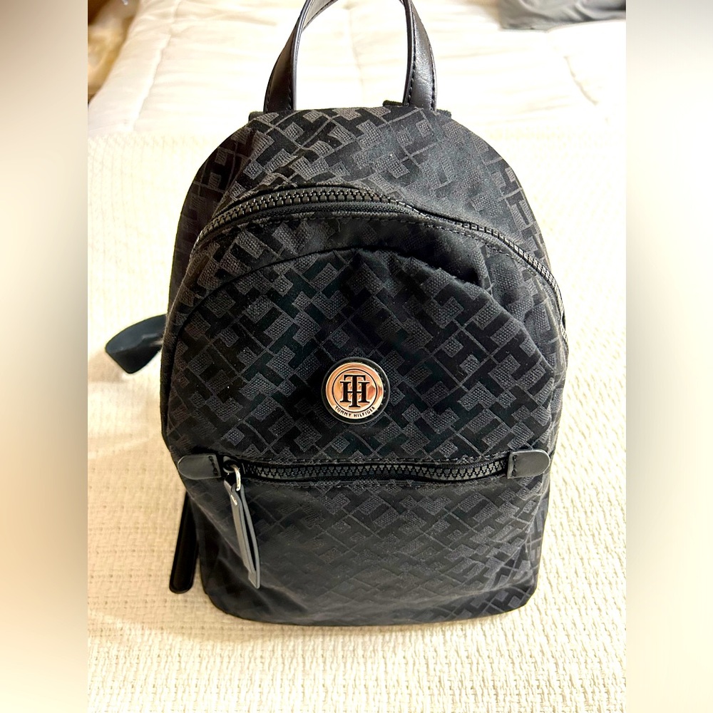 Tommy Hilfiger Black Mini Backpack Purse